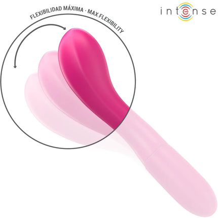 Intense lisette vibrator 19 cm flexibel rosa mit glattem silikonkörper und 10 vibrationsmodi