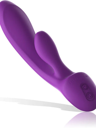 Lila silikon rabbit vibrator luigi mit zwei steuerungstasten am griff aus der produktlinie intense