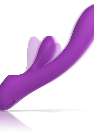Lila silikon vibrator mit drei gebogenen anhängseln aus der serie intense luigi rabbit vibrator flüssiges silikon