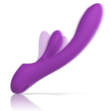 Lila silikon vibrator mit drei gebogenen anhängseln aus der serie intense luigi rabbit vibrator flüssiges silikon