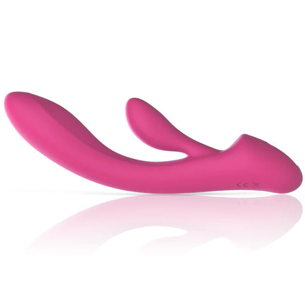 Intense luigi rabbit vibrator rosa flüssiges silikon mit glattem, gebogenem design und abgerundeten ohren aus silikon