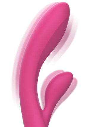 Pink silikon dualkopfvibrator intense luigi rabbit mit glattem, geschwungenem design für intensive stimulation