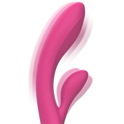 Pink silikon dualkopfvibrator intense luigi rabbit mit glattem, geschwungenem design für intensive stimulation