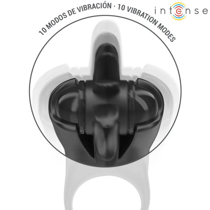 INTENSE - MABEL VIBRATIONSRING 10 VIBRATIONEN MIT KLITORISSTIMULATOR SCHWARZ - Penisring mit Vibration