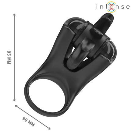 INTENSE - MABEL VIBRATIONSRING 10 VIBRATIONEN MIT KLITORISSTIMULATOR SCHWARZ - Penisring mit Vibration