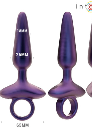 Lila metallischer intense analstecker modell 4 mit ringbasis und tapered design von marlon vibrierender mit fernbedienung