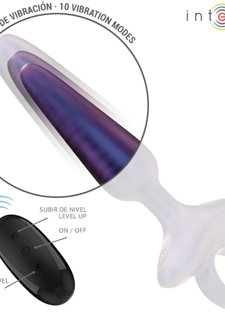 Lila und weiße silikonvibrations-analstecker mit fernbedienung modell 4 intense marlon vibrierender analstecker