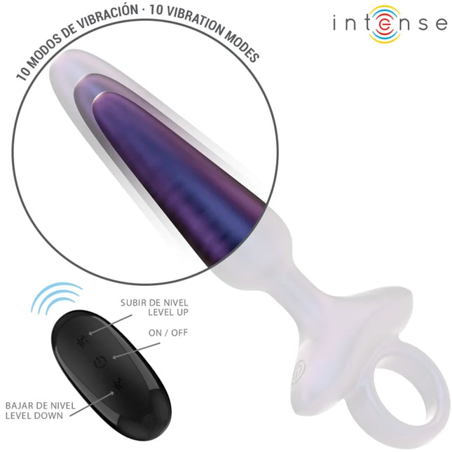 Lila und weiße silikonvibrations-analstecker mit fernbedienung modell 4 intense marlon vibrierender analstecker