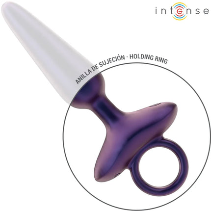 Lila weißer silikon analstecker mit ring griff intens marlon vibrierender analstecker modell 4 mit fernbedienung