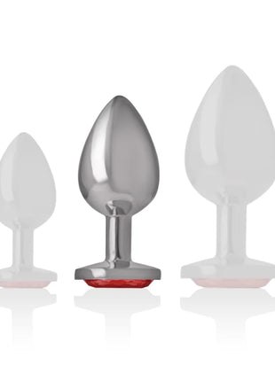 INTENSE - METALL-ANALSTECKER MIT ROTEN KRISTALL GRÖSSE M - Analplug