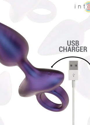 Intense michael vibrie render analstecker modell 2 fernbedienung mit lila metallic finish wiederaufladbar und integriertem ring