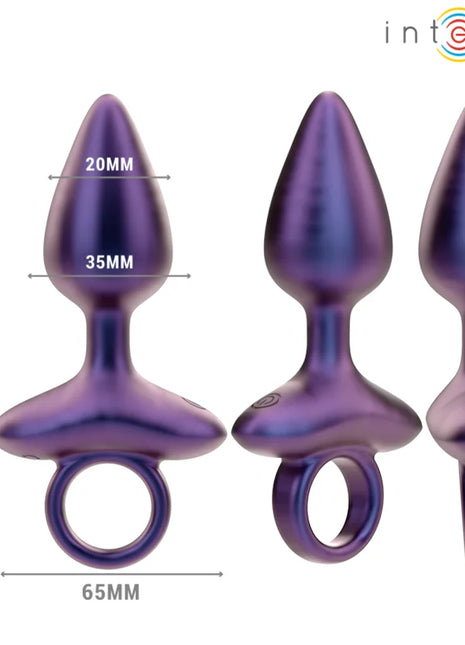 Violetter metallischer analstecker mit ring am fuß, intense marke, modell 2 mit fernbedienung