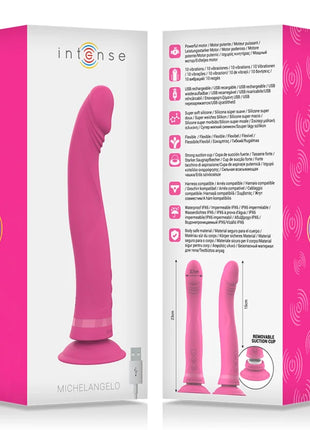 INTENSE - MICHELANGELO ROSA SILIKON-VIBRATOR-DILDO - Vibratoren mit Saufnapf