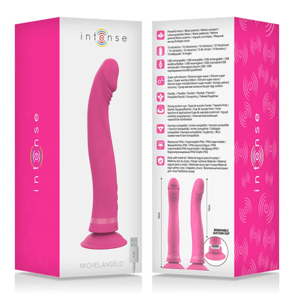 INTENSE - MICHELANGELO ROSA SILIKON-VIBRATOR-DILDO - Vibratoren mit Saufnapf