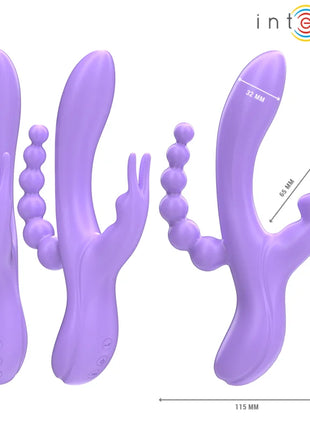 Intense miko dreifachvibrator rabbit in lila mit ergonomischem design, mehreren texturierten kugeln und bedientasten