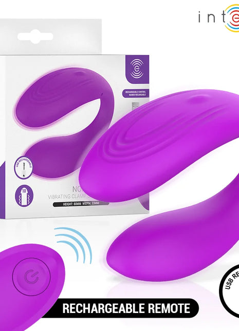 Intense Nora vibrationsklemmstimulator lila aus silikon mit passender wiederaufladbarer fernbedienung