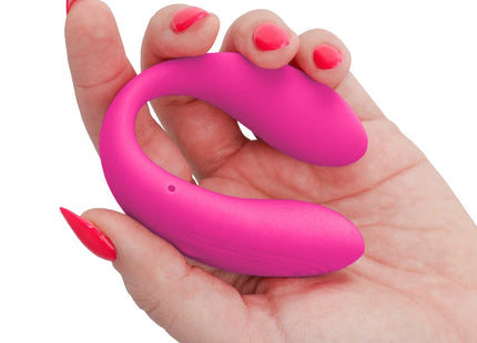 Lebhaft pinker silikon intensiver Nora vibrationsklemmstimulator mit glattem, geschwungenem design