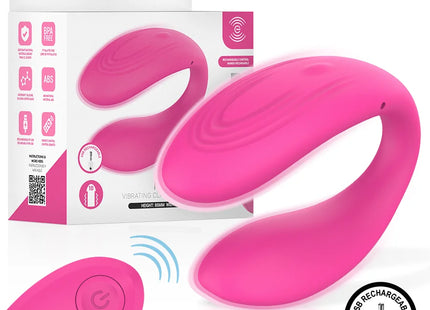 Intense nora vibrationsklemmstimulator pink mit glattem, gebogenem design und passender wiederaufladbarer fernbedienung