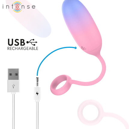 Intense pamela gradient g-punkt vibrator in silikon mit pink-blauem verlauf und usb-aufladung mit schlaufe