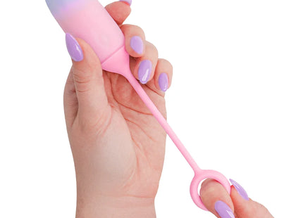 Intense pamela gradient g-punkt vibrator aus silikon in pink und lavendel mit schlaufe und intensiver vibration