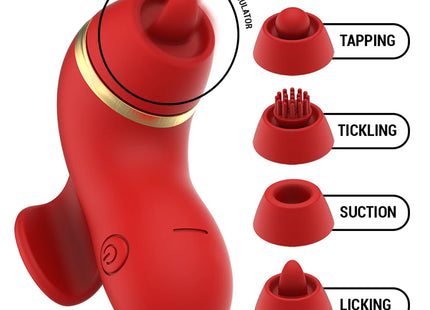INTENSE - PATTY-STIMULATOR MIT 4 AUFSÄTZEN SAUG- KLETTER- KITZEL- UND LECKFUNKTION