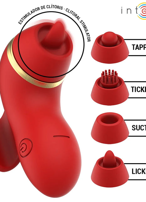 INTENSE - PATTY-STIMULATOR MIT 4 AUFSÄTZEN SAUG- KLETTER- KITZEL- UND LECKFUNKTION