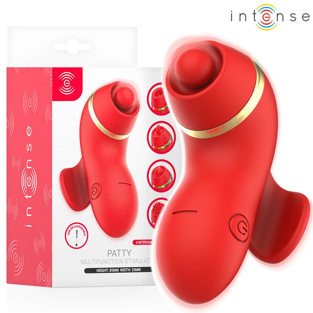 INTENSE - PATTY-STIMULATOR MIT 4 AUFSÄTZEN SAUG- KLETTER- KITZEL- UND LECKFUNKTION