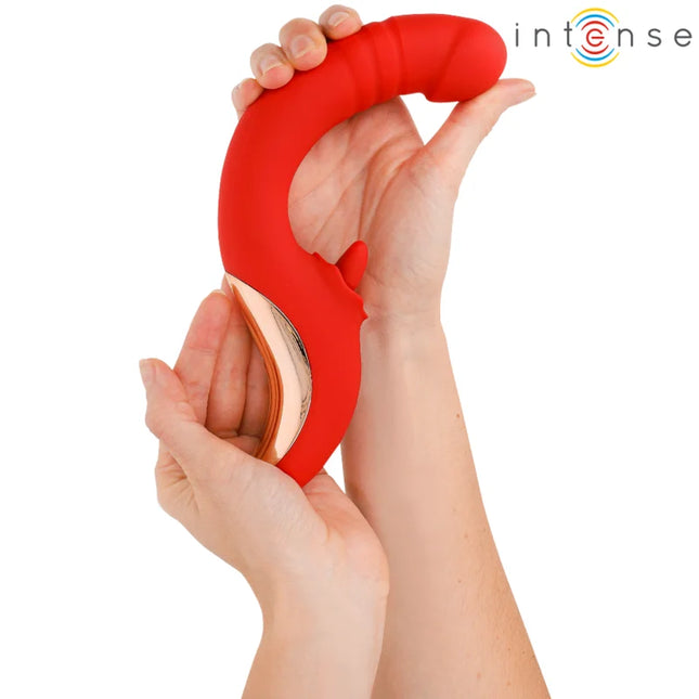 INTENSE - PAULINA VIBRATOR UND STIMULATOR IN U-FORM ROT - Zungen Vibratoren