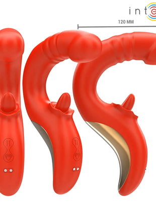 INTENSE - PAULINA VIBRATOR UND STIMULATOR IN U-FORM ROT - Zungen Vibratoren