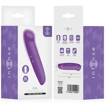 Lila intense phil g-punkt-vibrator mit starker vibration und ergonomischem griff in kompakter 13 cm größe