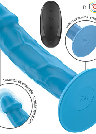 Blauer silikon intens vibrating dildo mit starker saugfußbasis und fernbedienung von intense phoebe