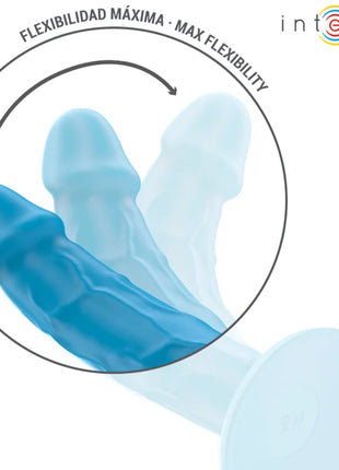 Intense phoebe realistischer vibrator blaue flexible silikon dildo mit gebogenem design und 10 vibrationen fernbedienung