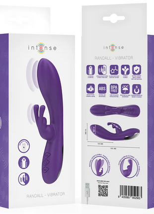 Intense randall rabbit vibrator lila mit glattem design und drei steuerungstasten am griff