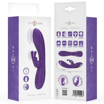 Intense randall rabbit vibrator lila mit glattem design und drei steuerungstasten am griff