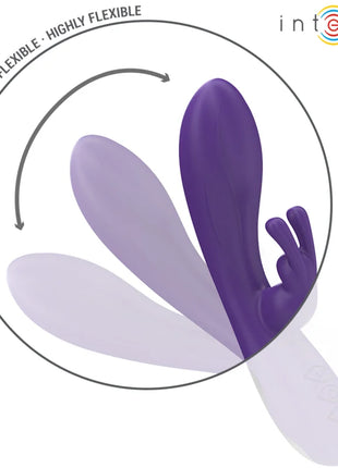 Intense randall rabbit vibrator in lila mit flexiblem gebogenem design und glatter silikonoberfläche