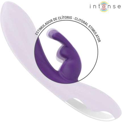 Intense randall rabbit vibrator lila silikon clitoral stimulator mit 10 vibratorfunktionen in violett und weiß