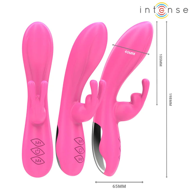 Intense randall rabbit vibrator rosa mit glattem silikonkörper und metallischen akzenten für intensive vibration