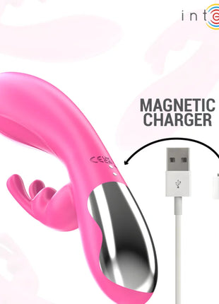 Intense randall rabbit vibrator in rosa mit glänzendem finish und silberner metallspitze für erwachsene