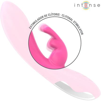 Rosa silikon klitorisstimulator mit gebogenem griff und ergonomischem design von intense randall rabbit vibrator