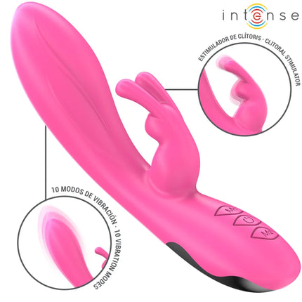 Pink silikonkaninchen klitorisstimulator randall rabbit vibrator mit 10 vibrationsmodi und steuerungsknöpfen