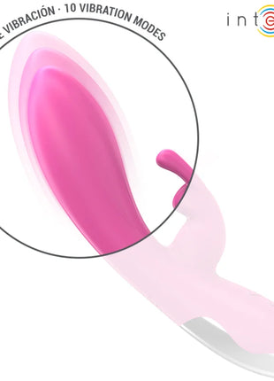 Intense randall rabbit vibrator rosa silikon mit silbernem griff und 10 vibrationsmodi
