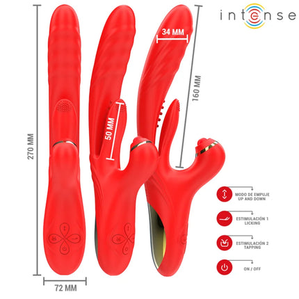 INTENSE - ROSALIA MULTIFUNKTIONSVIBRATOR 3 IN 1 ROT - HI-TECH Vibrator