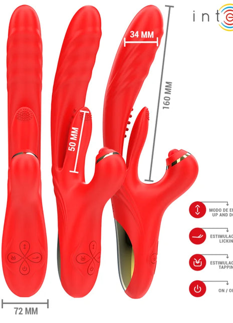 INTENSE - ROSALIA MULTIFUNKTIONSVIBRATOR 3 IN 1 ROT - HI-TECH Vibrator