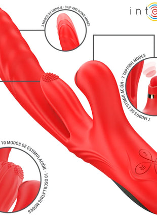 INTENSE - ROSALIA MULTIFUNKTIONSVIBRATOR 3 IN 1 ROT - HI-TECH Vibrator