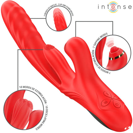 INTENSE - ROSALIA MULTIFUNKTIONSVIBRATOR 3 IN 1 ROT - HI-TECH Vibrator
