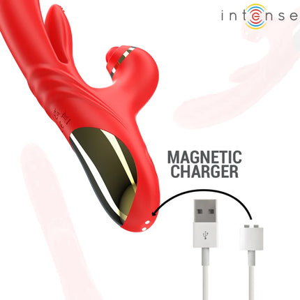 INTENSE - ROSALIA MULTIFUNKTIONSVIBRATOR 3 IN 1 ROT - HI-TECH Vibrator