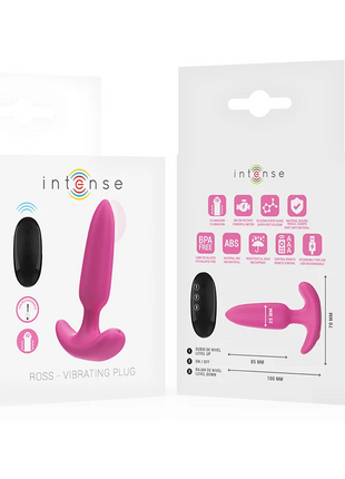 Pink intensiver ross anal plug mit 10 vibrationen und ergonomischem design inklusive schwarzer fernbedienung