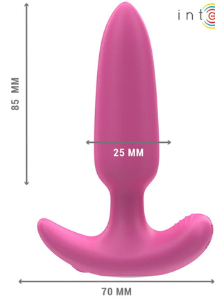 Rosafarbener silikon analplug intense ross mit gebogenem fuß und spitz zulaufender spitze mit 10 vibrationen und fernbedienung