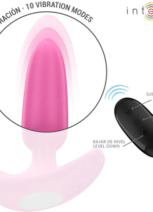 Pink silikon-fernbedienbarer vibrator mit schwarzer steuerung aus dem produkt intense ross anal plug 10 vibrationen rosa