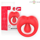Rojo anillo vibrador de silicona intense russell con estimulación de clítoris y modos de vibración